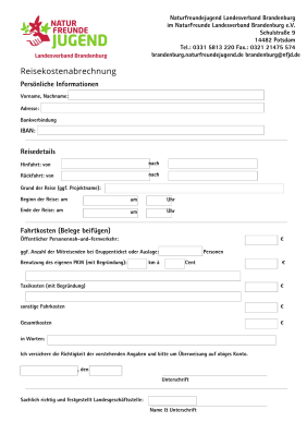 Fahrtkostenabrechnung